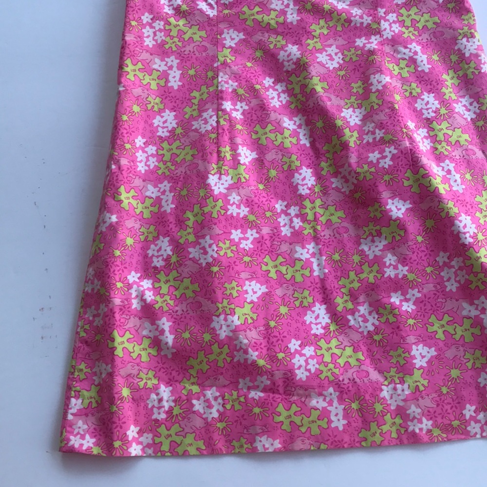 Rare Vintage Lilly Pulitzer Dress White Label Sundress 10 Shift Slip Barbie Pink - Picture 4 of 15